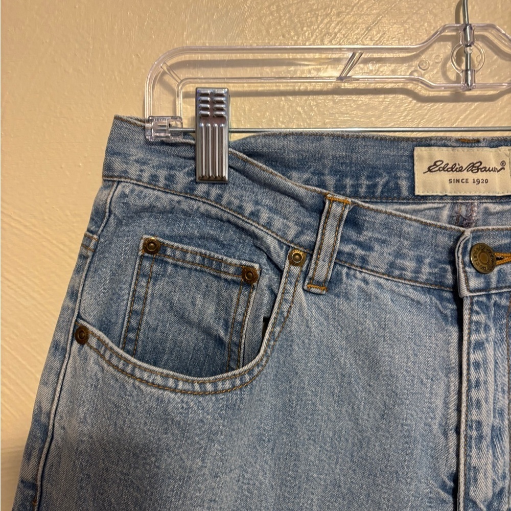 Eddie Bauer Light Wash High Rise Denim Capri Jeans Womens 10 100% Cotton Cropped - Picture 6 of 8